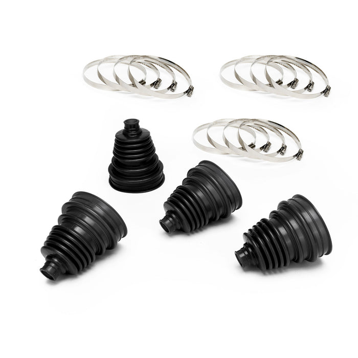 4pcs Universal Silicone Tool CV Joint Boot Kit Drive Shaft Silicone Constant Velocity Dust Cover CV Boot Replacement Silicone Telescopic Sleeve with 12 Clips