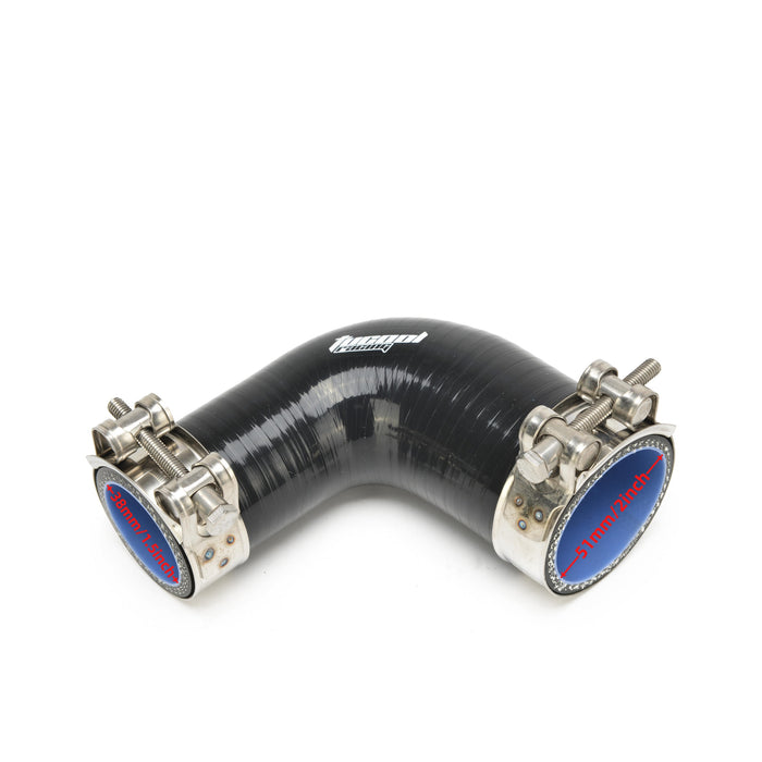 Tucool Racing Universal 90 Degree Elbow Reducer Coupler Silicone Hose 4-Ply Reinforced Turbo/Intercooler/Intake Piping Length 4” Thickness 5mm with T-Bolt Clamp