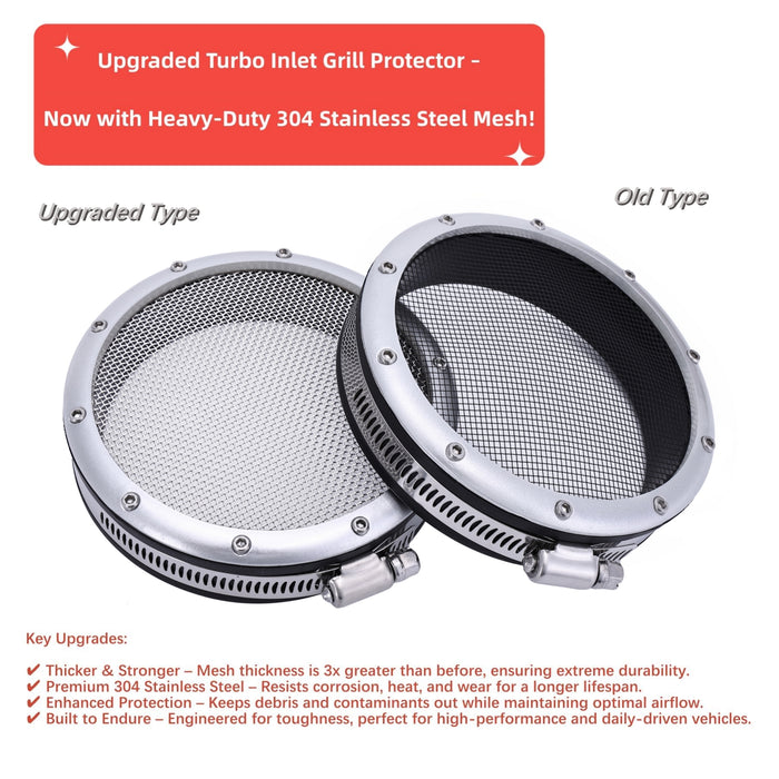 Tucool Racing New Turbo Screen Filter Turbo Inlet Grill Protector Guard Turbo Intake Filter Cover Thickened Stainless Steel Mesh