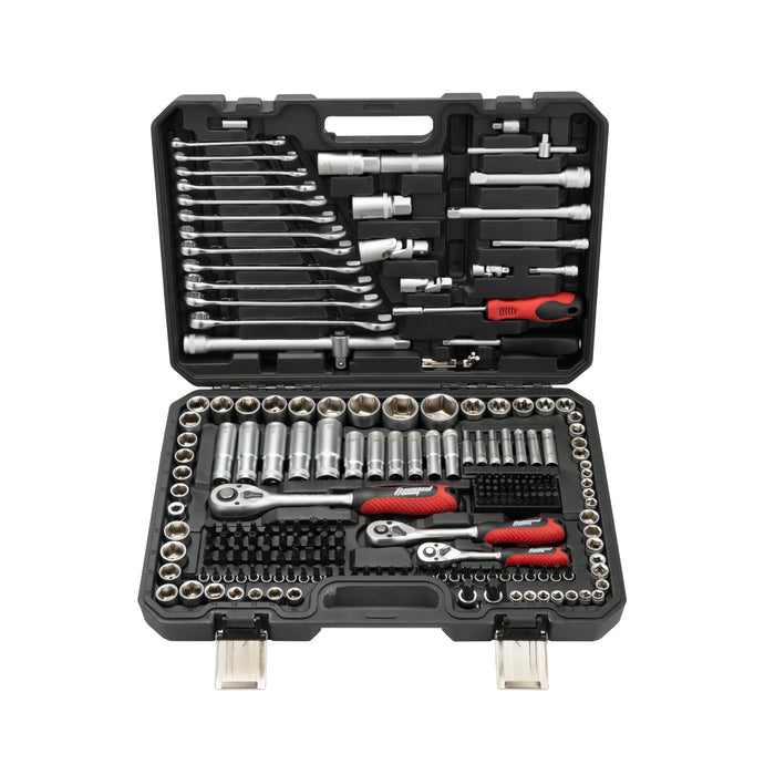 216Pcs 1/4" 3/8" 1/2" Socket Ratchet Wrench Set with Bit Socket Set, 72 Tooth Ratchet Wrench, Mechanics Tool Set With Case