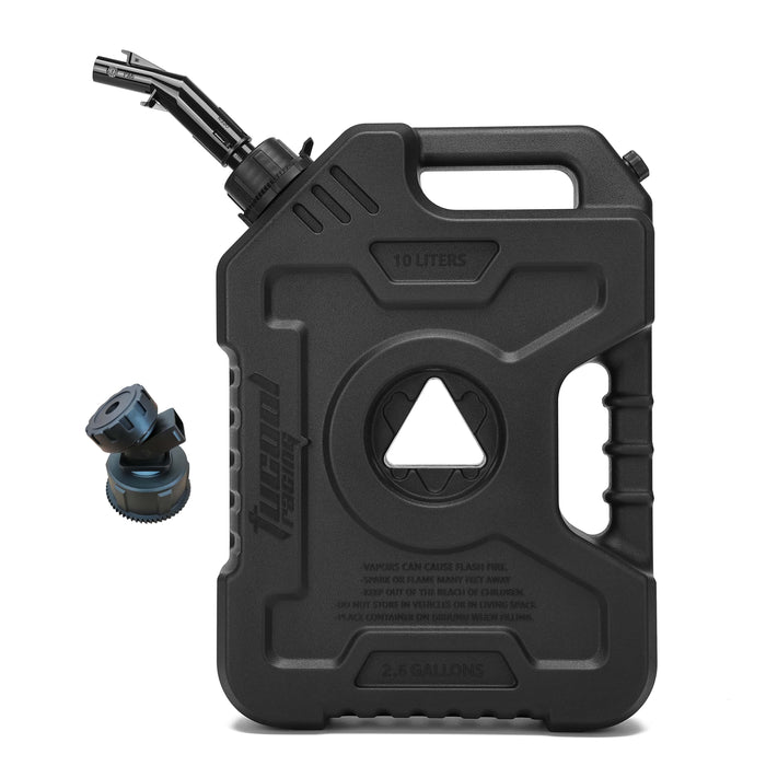 Tucool Racing New Gas Can with Upgraded No-Spill Oil Funnel & Upgraded Adjustable Bracket for Flexible Installation, 6L 10L Anti-Static Jerry Can Fuel Tank Spare Petrol Oil Tank Backup Jerrycan Fuel-jugs Canister for Motorcycle SUV ATV Cars Boat Offroad