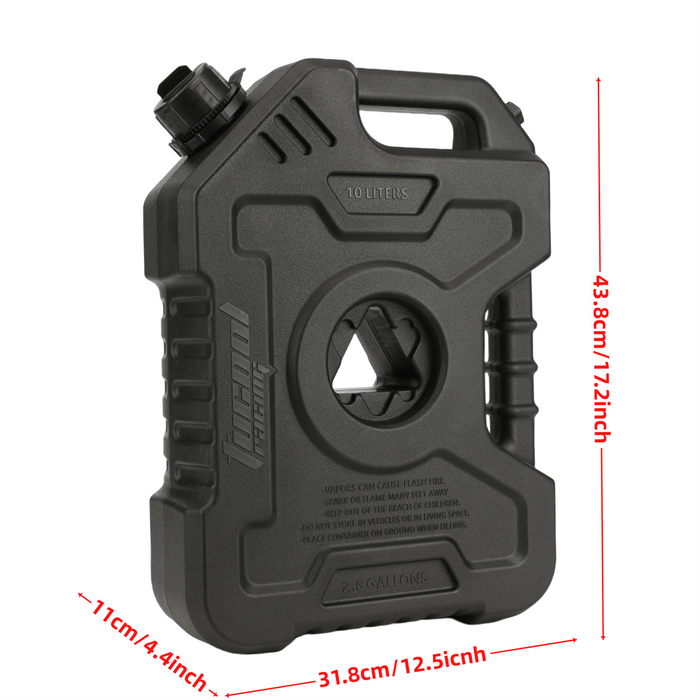 Tucool Racing New Gas Can with Upgraded No-Spill Oil Funnel & Upgraded Adjustable Bracket for Flexible Installation, 6L 10L Anti-Static Jerry Can Fuel Tank Spare Petrol Oil Tank Backup Jerrycan Fuel-jugs Canister for Motorcycle SUV ATV Cars Boat Offroad