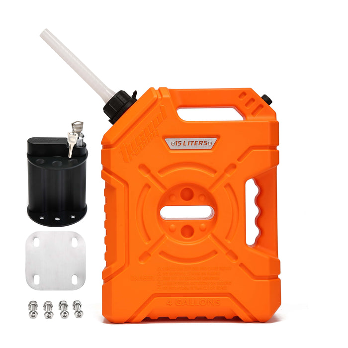 Tucool Racing 15L Jerry Can Fuel Tank 4 Gallon Backup Gas Can New guide pipe Fits for Motorcycle SUV ATV Cars Boat Offroad