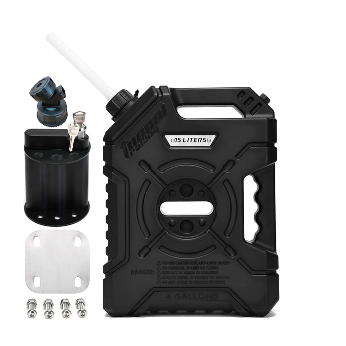 Tucool Racing 15L Jerry Can Fuel Tank 4 Gallon Backup Gas Can New guide pipe Fits for Motorcycle SUV ATV Cars Boat Offroad