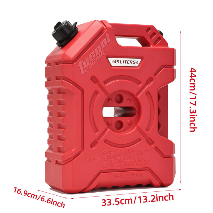 Tucool Racing 15L Jerry Can Fuel Tank 4 Gallon Backup Gas Can New guide pipe Fits for Motorcycle SUV ATV Cars Boat Offroad