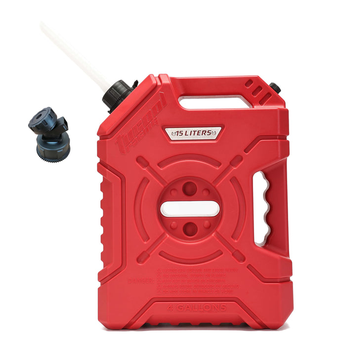 Tucool Racing 15L Jerry Can Fuel Tank 4 Gallon Backup Gas Can New guide pipe Fits for Motorcycle SUV ATV Cars Boat Offroad