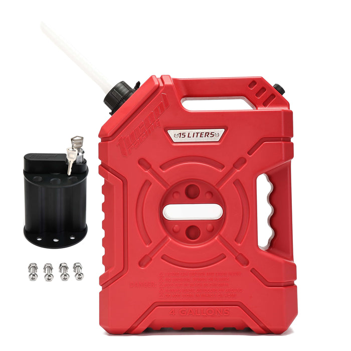 Tucool Racing 15L Jerry Can Fuel Tank 4 Gallon Backup Gas Can New guide pipe Fits for Motorcycle SUV ATV Cars Boat Offroad