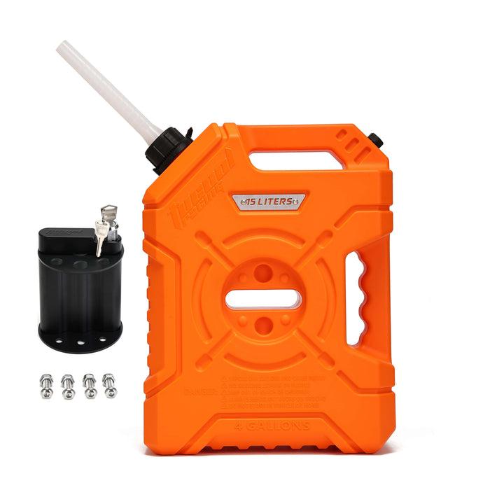 Tucool Racing 15L Jerry Can Fuel Tank 4 Gallon Backup Gas Can New guide pipe Fits for Motorcycle SUV ATV Cars Boat Offroad