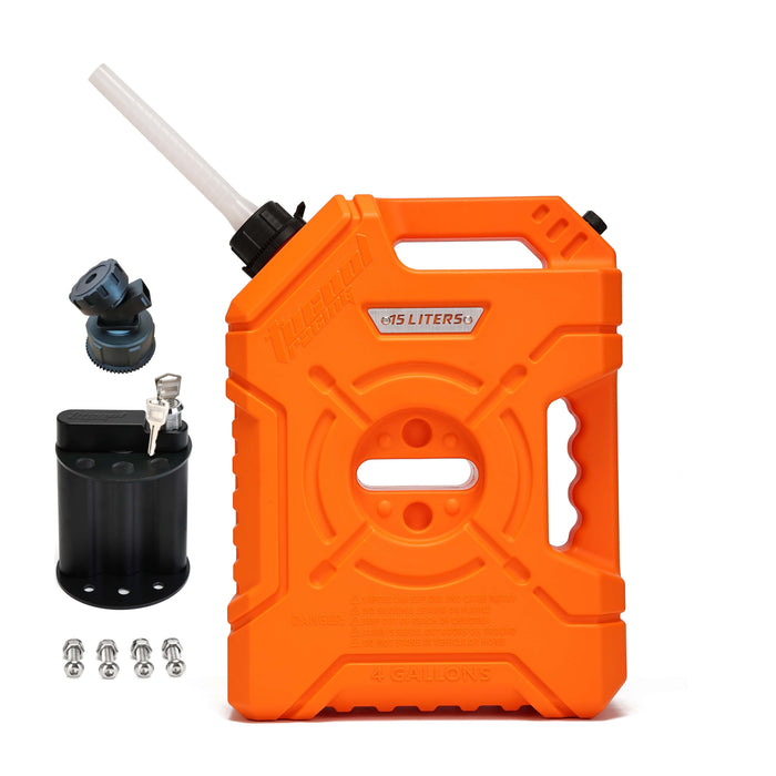 Tucool Racing 15L Jerry Can Fuel Tank 4 Gallon Backup Gas Can New guide pipe Fits for Motorcycle SUV ATV Cars Boat Offroad