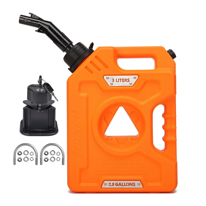 Tucool Racing 3L 5L Anti-Static Gas Can with Upgraded No-Spill Oil Funnel & Upgraded Adjustable Bracket for Flexible Installation, Portable Multi-Purpose Gasoline Storage Tank for Cars, Motorcycles, Trucks, Boats