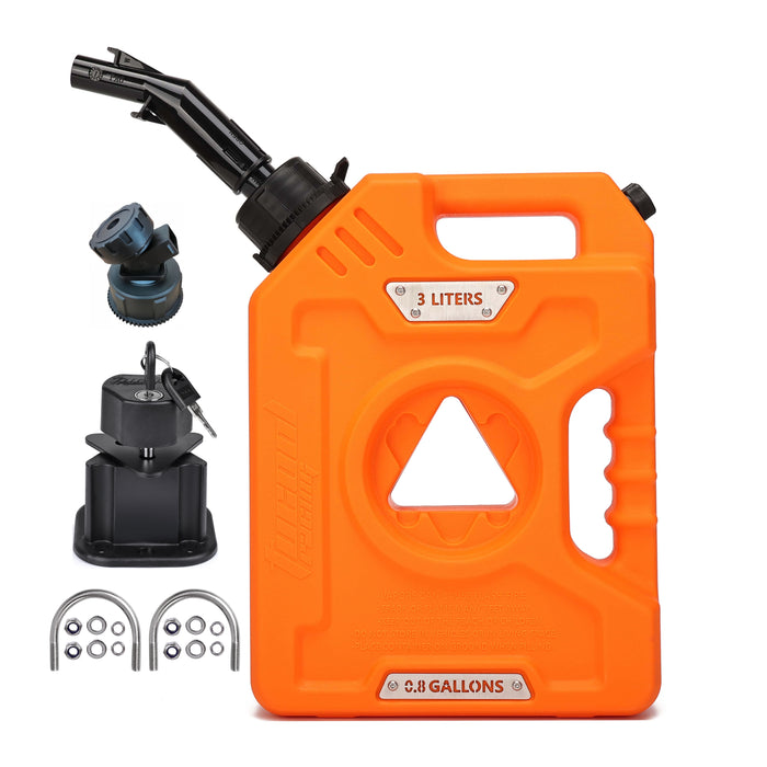 Tucool Racing 3L 5L Anti-Static Gas Can with Upgraded No-Spill Oil Funnel & Upgraded Adjustable Bracket for Flexible Installation, Portable Multi-Purpose Gasoline Storage Tank for Cars, Motorcycles, Trucks, Boats