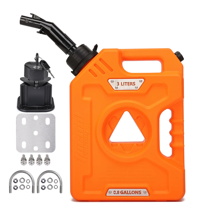 Tucool Racing 3L 5L Anti-Static Gas Can with Upgraded No-Spill Oil Funnel & Upgraded Adjustable Bracket for Flexible Installation, Portable Multi-Purpose Gasoline Storage Tank for Cars, Motorcycles, Trucks, Boats