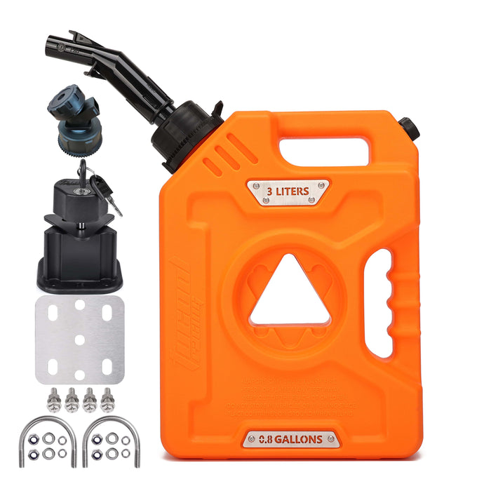 Tucool Racing 3L 5L Anti-Static Gas Can with Upgraded No-Spill Oil Funnel & Upgraded Adjustable Bracket for Flexible Installation, Portable Multi-Purpose Gasoline Storage Tank for Cars, Motorcycles, Trucks, Boats