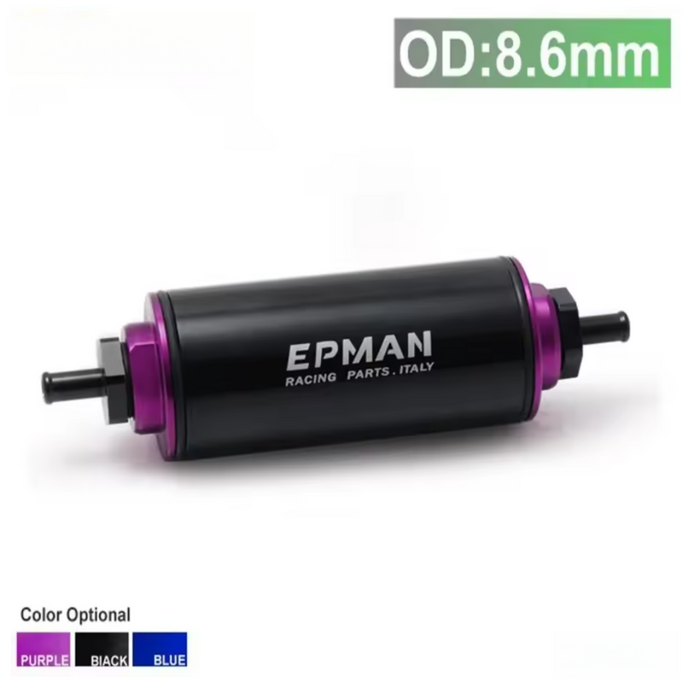 Tucool Racing High Flow Washable Fuel Filter AN6/AN8/AN10/8.6MM With Stainless Steel Element For 96-00 Honda Civic Ek Jdm