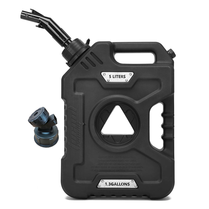 Tucool Racing 3L 5L Anti-Static Gas Can with Upgraded No-Spill Oil Funnel & Upgraded Adjustable Bracket for Flexible Installation, Portable Multi-Purpose Gasoline Storage Tank for Cars, Motorcycles, Trucks, Boats