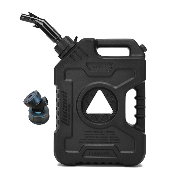 Tucool Racing New Gas Can with Upgraded No-Spill Oil Funnel & Upgraded Adjustable Bracket for Flexible Installation, 6L 10L Anti-Static Jerry Can Fuel Tank Spare Petrol Oil Tank Backup Jerrycan Fuel-jugs Canister for Motorcycle SUV ATV Cars Boat Offroad