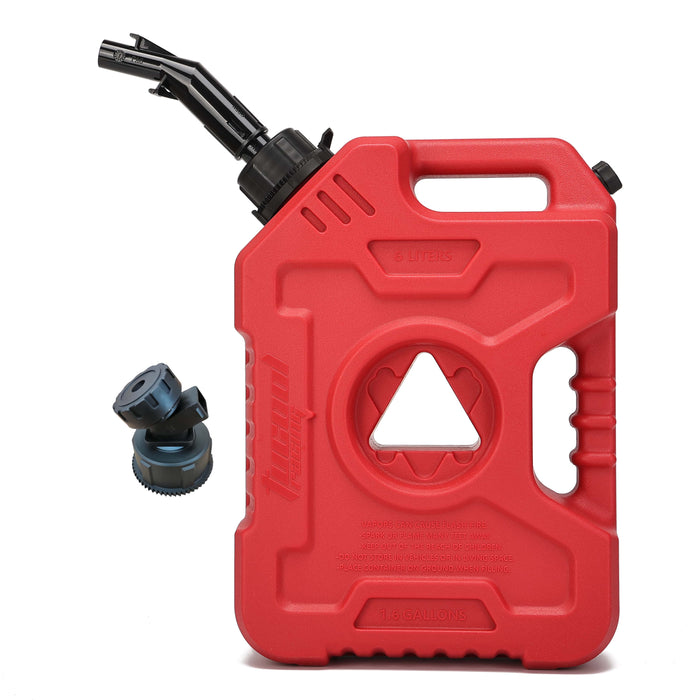 Tucool Racing New Gas Can with Upgraded No-Spill Oil Funnel & Upgraded Adjustable Bracket for Flexible Installation, 6L 10L Anti-Static Jerry Can Fuel Tank Spare Petrol Oil Tank Backup Jerrycan Fuel-jugs Canister for Motorcycle SUV ATV Cars Boat Offroad
