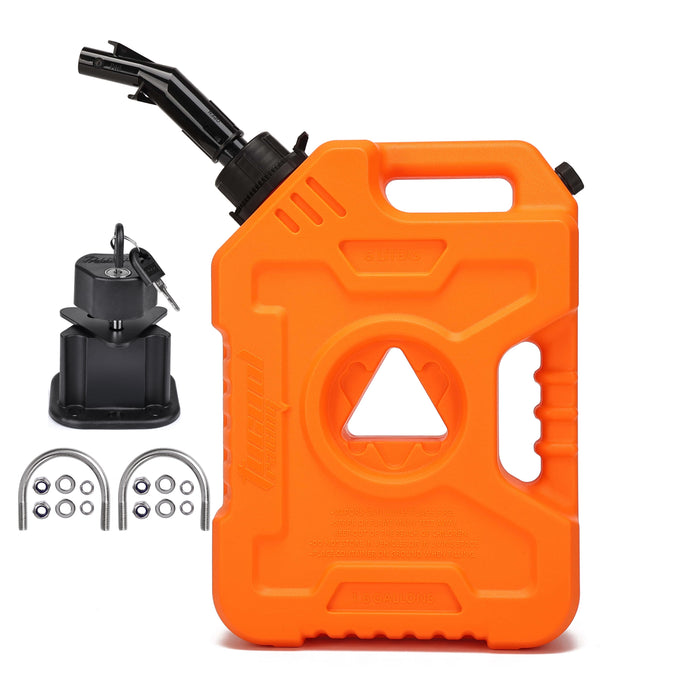 Tucool Racing New Gas Can with Upgraded No-Spill Oil Funnel & Upgraded Adjustable Bracket for Flexible Installation, 6L 10L Anti-Static Jerry Can Fuel Tank Spare Petrol Oil Tank Backup Jerrycan Fuel-jugs Canister for Motorcycle SUV ATV Cars Boat Offroad