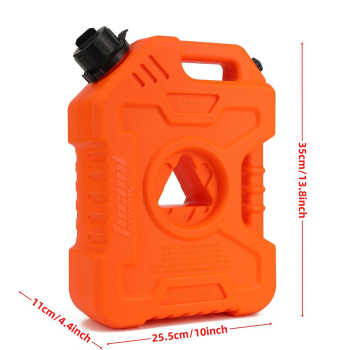 Tucool Racing New Gas Can with Upgraded No-Spill Oil Funnel & Upgraded Adjustable Bracket for Flexible Installation, 6L 10L Anti-Static Jerry Can Fuel Tank Spare Petrol Oil Tank Backup Jerrycan Fuel-jugs Canister for Motorcycle SUV ATV Cars Boat Offroad