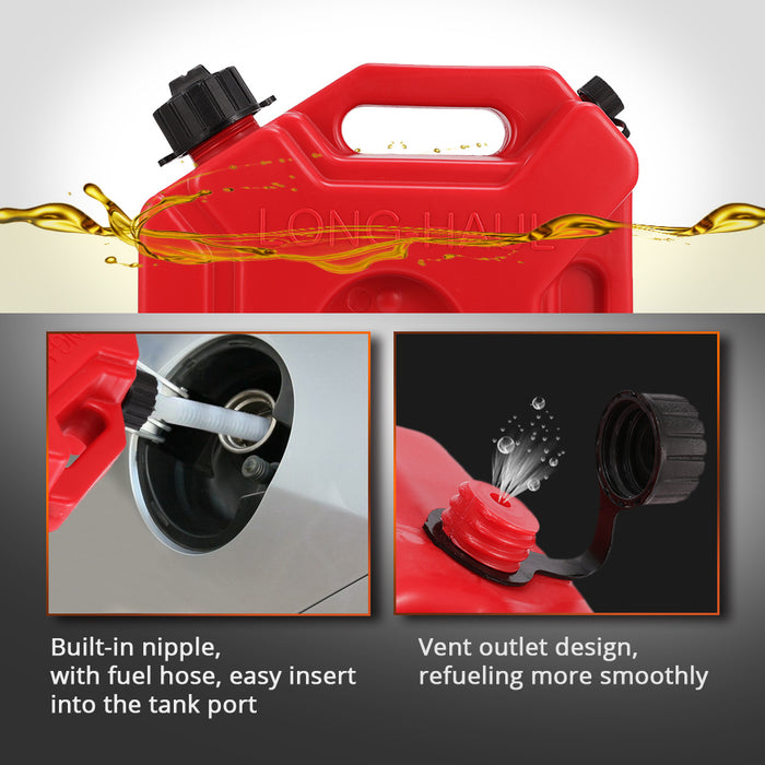 Tucool Racing 0.75 Gallon Red Gas Tank 3L Backup Gas Can Fits for Motorcycle SUV ATV Most Cars