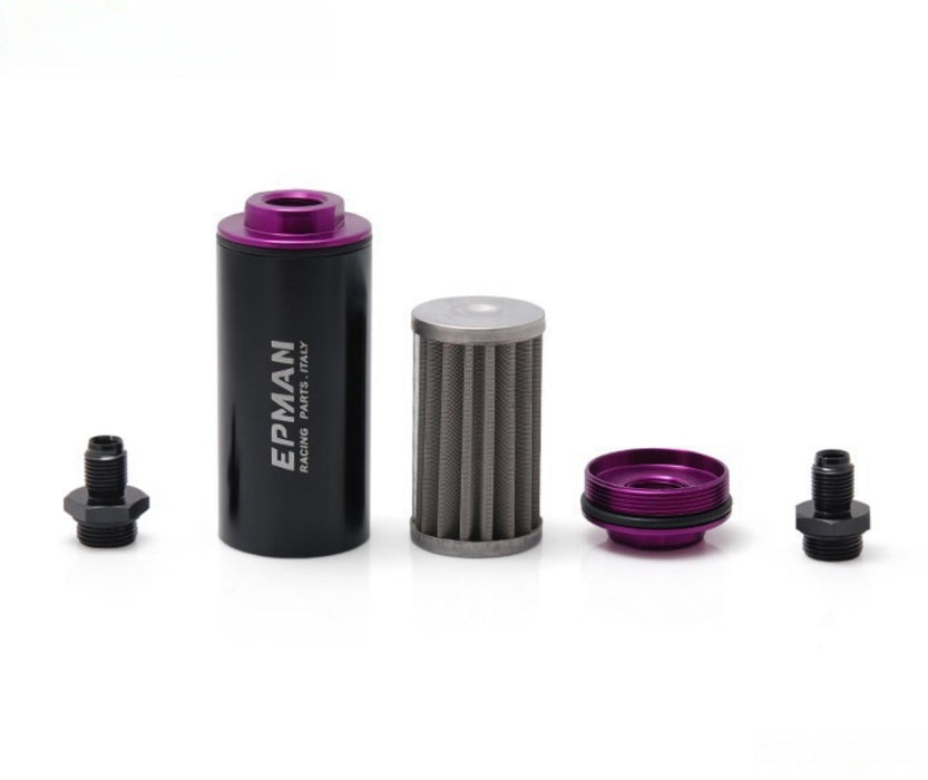 Tucool Racing High Flow Washable Fuel Filter AN6/AN8/AN10/8.6MM With Stainless Steel Element For 96-00 Honda Civic Ek Jdm