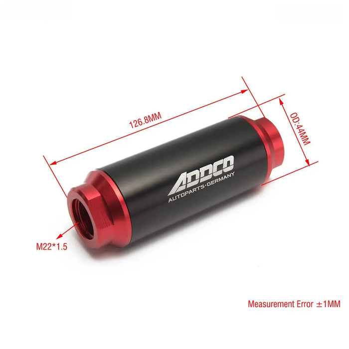 Tucool Racing Universal Car Racing In-Line Fuel Oil Filter With AN10 AN8 AN6 Fittings Adapter Black&Red 40 Micron