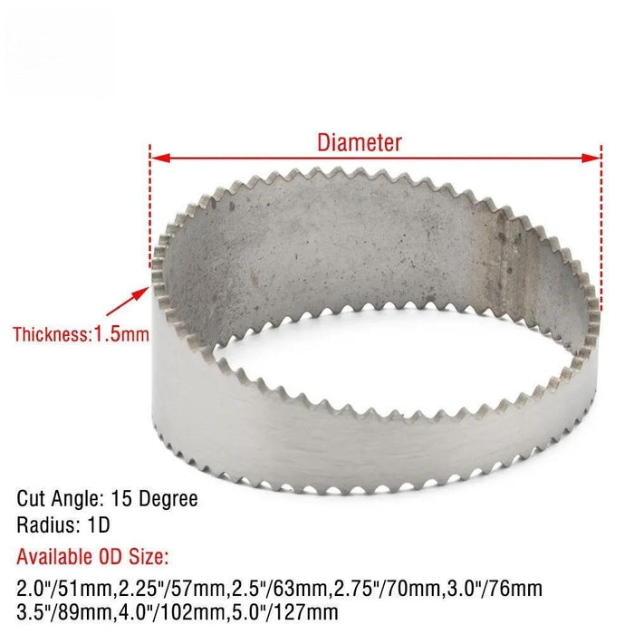 Tucool Racing Stainless Steel 304 Sawtooth Exhaust Pie Cut Tight Radius 2″ To 4″ 5pcs (15 Degree,1.5mm Thickness, 1D Radius)