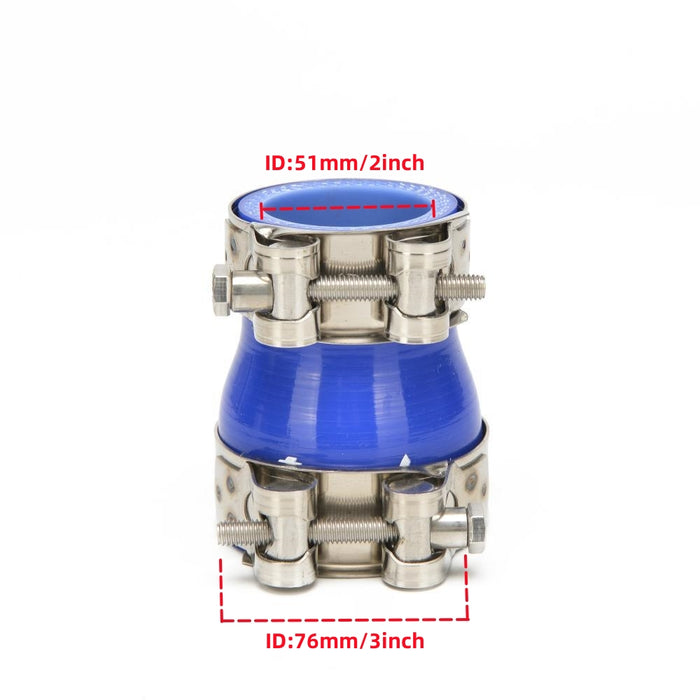 Tucool Racing Universal 4-Ply Straight Reducer Coupler Silicone Hose with T Bolt Clamps 304 Stainless Steel