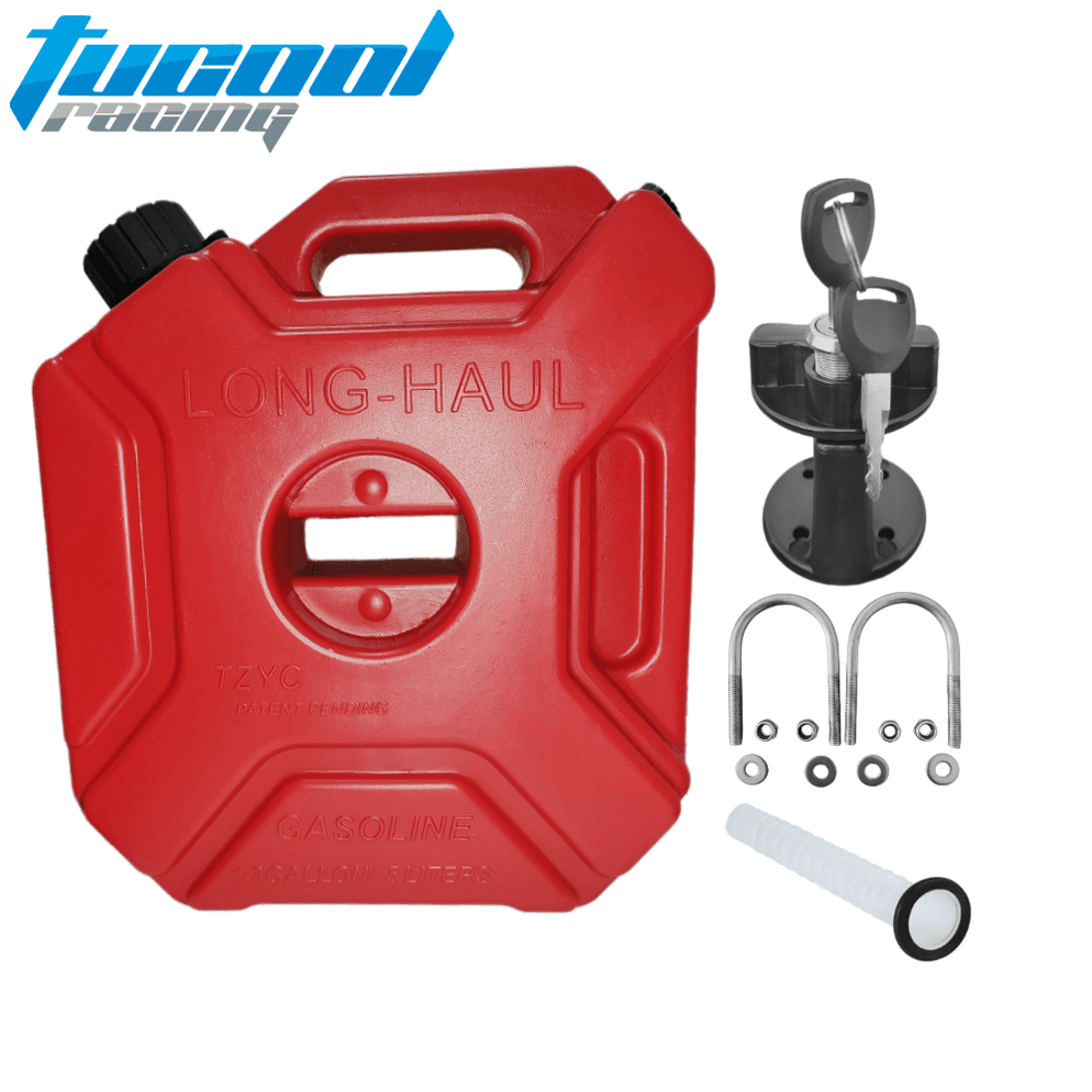 Lockable 5L Fuel Tanks Plastic Petrol Cans Car Jerry Can Mount Motorcy