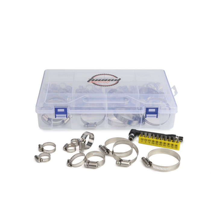 10 Inch Stainless Steel Worm Gear Duct Clamp – Adjustable 232-254mm – 6-Pack By ADCE – Zinc Plated